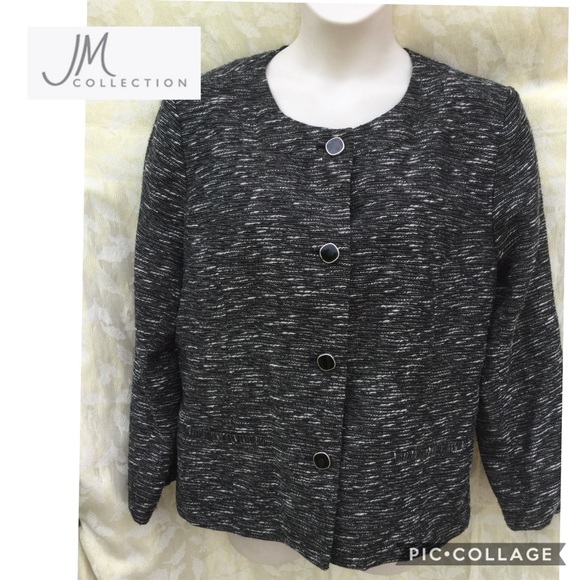 JM Collection size 18 button down lined jacket - Picture 1 of 7
